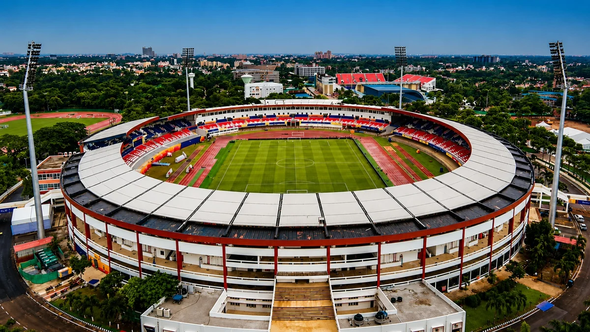 Modern athletic stadium