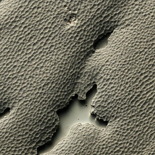 Microscopic view of concrete pore structure